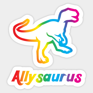 Allysaurus Gay Pride Parade Rainbow Dinosaur Sticker